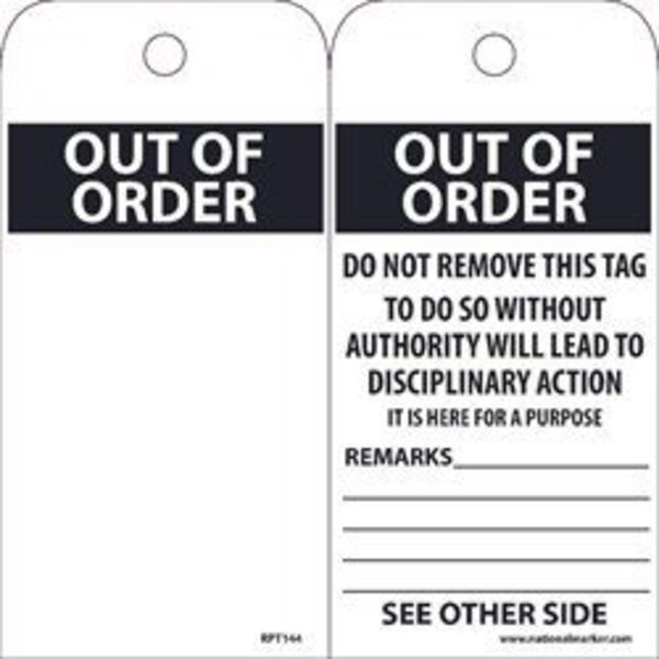 Nmc TAGS, OUT OF ORDER, BLANK,  RPT144G